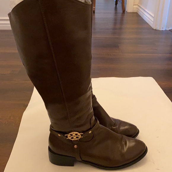 Tory Burch RIDING BOOTS SZ 10.5 BROWN Leather Equestrian HORSE JOCKEY STABLES - Picture 5 of 16